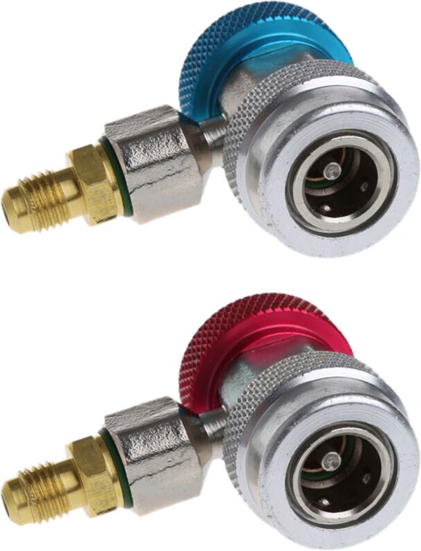 Tlily - 2 StüCke Auto Freon R134A h / l Schnell Wechsler Adapter Klimaanlage KäLtemittel Einstellbare a c Manifold Gauge