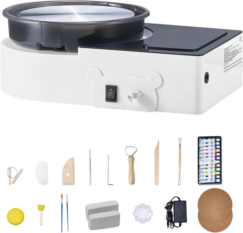 Mophorn Mini Töpferscheibe Maschine mit 158 mm Drehteller, einstellbarer Rotationsgeschwindigkeit und elektrischer Steue...