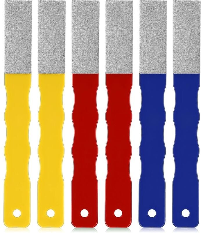 Tigrezy - 6-teiliges Diamant-Schleifstein-Set, farbcodierte Diamant-Schleifsteine, Werkzeuge, flache Handfeile, Messer-S...