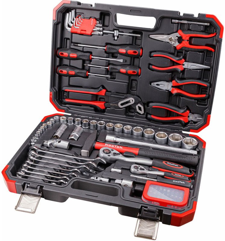 Kestek Universal Werkzeugkoffer Werkzeugtasche 96-teilig Chrom Vanadium Stahl