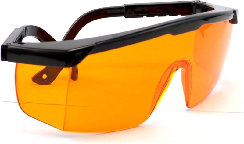 Medizinische Schutzbrille gegen UV- und Blaulicht - für die dentale Photopolymerisation (190-490 nm) mit Leuchtstofflamp...