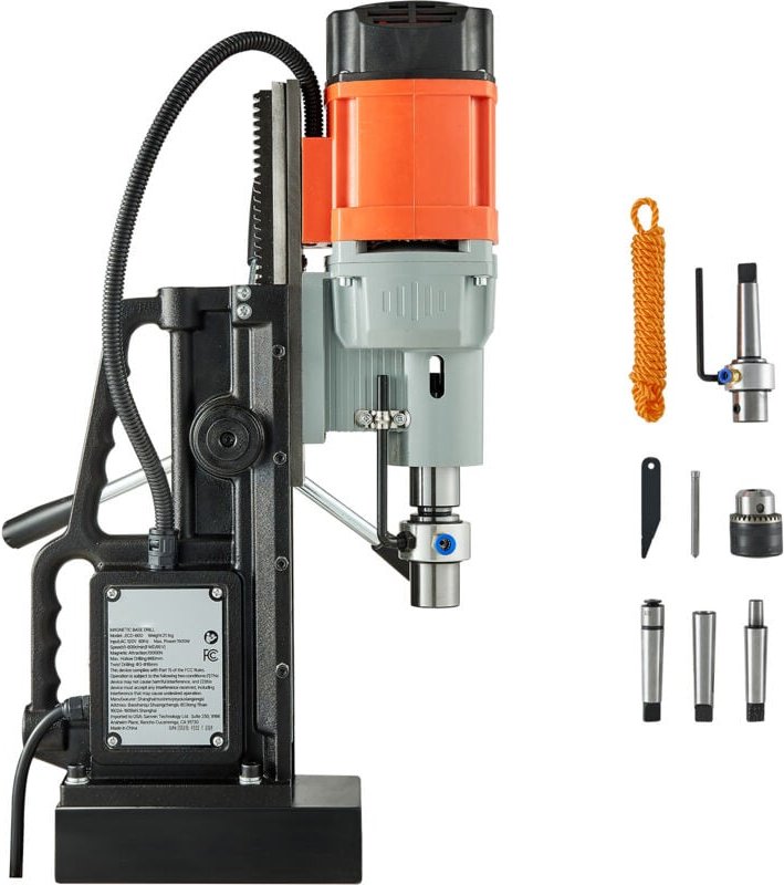 Mophorn Magnetbohrmaschine 1,5 kW, 60 mm Bohrkapazität, 13000 N Haftkraft, mit Morsekegel und variabler Drehzahl, geeign...