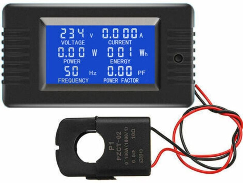 Tigrezy - PZEM-022 Öffnen und Schließen ct 100A ac Power Control Meter Digitalanzeige Voltmeter Amperemeter Stromfrequen...