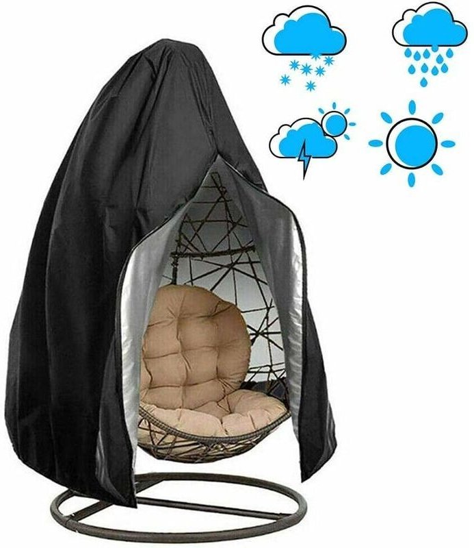 Stuhlbezug, Hängesesselbezug, wasserdichte Bezüge für Gartenschaukeln und Gartenmöbel, Schwarz