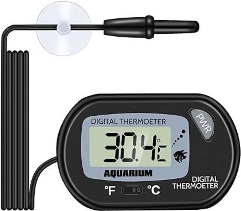 Aquarium-Thermometer, digitales LCD-Wasserthermometer mit Sonde und Saugnapf, Wassertemperaturthermometer für Aquarien, ...