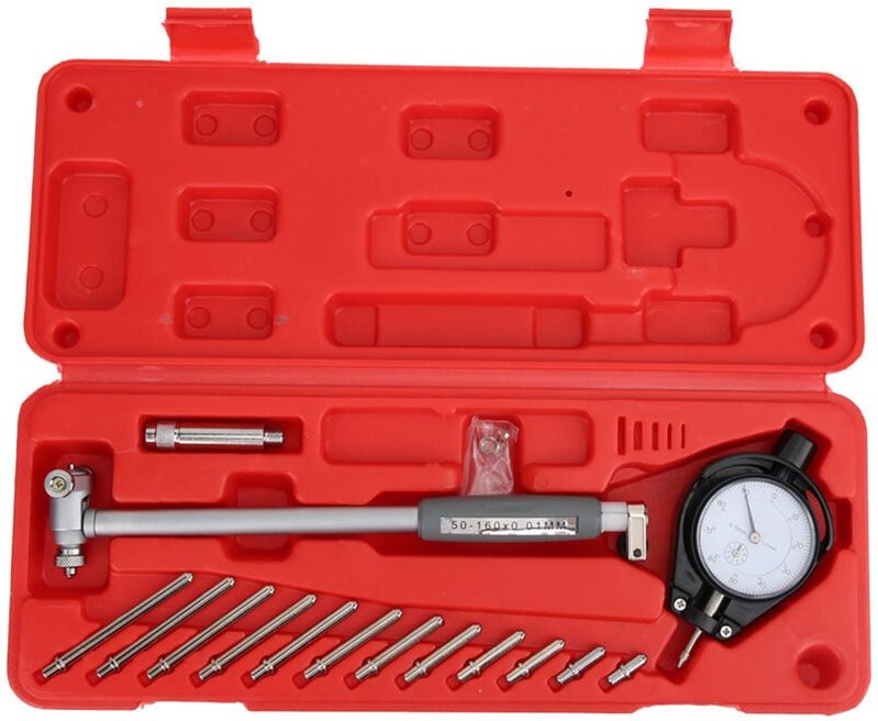 SUNXURY Messuhr mit 12 Messköpfen, hohe Genauigkeit 0,01 mm, 50–160 mm