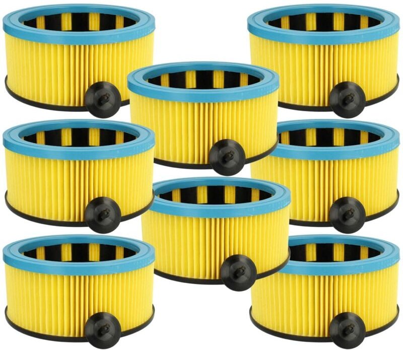 vhbw 8x Faltenfilter kompatibel mit Starmix HS series, HS PA 1455 KFG FW, HS PA 1455 KFG, LD-1432 HMT Staubsauger - Patr...