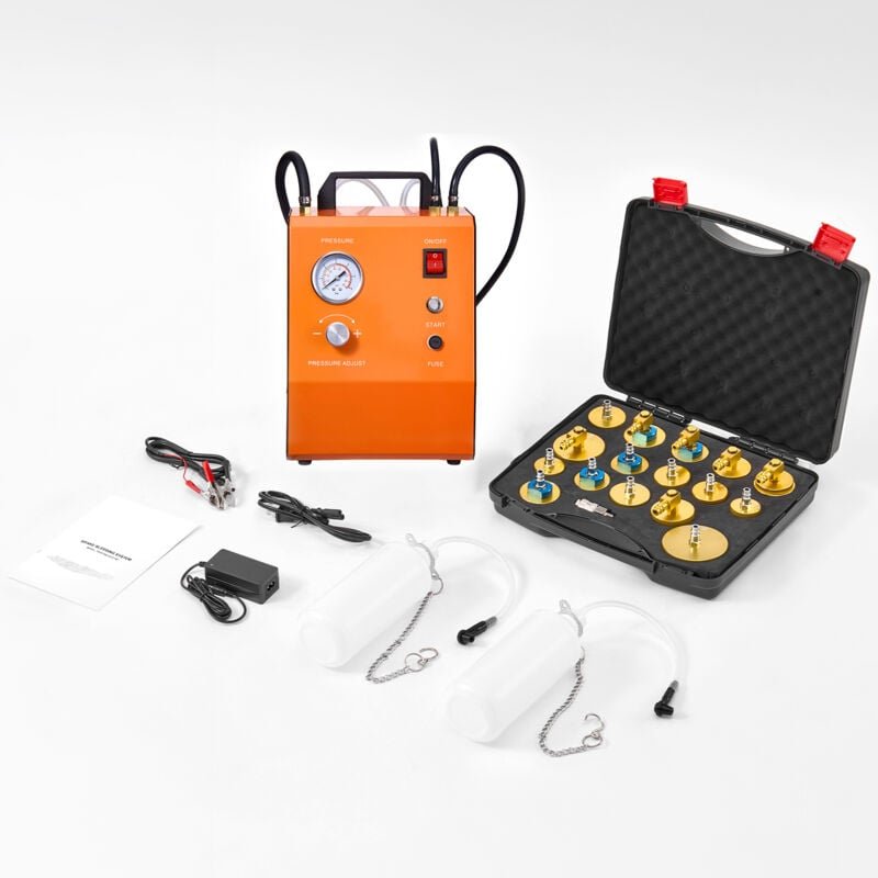 Mophorn - Elektrisches Bremsentlüfter-Set – 220 v mit Druckmesser, eingebauter Luftpumpe und Adaptersatz für den Wechsel...