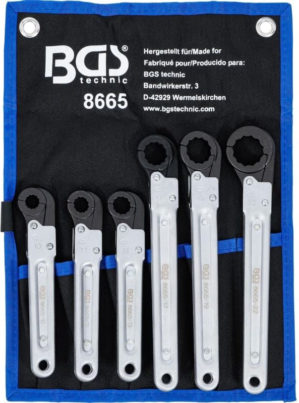 Bgs Technic - Leitungs-Ratschenschlüssel-Satz 6-tlg.