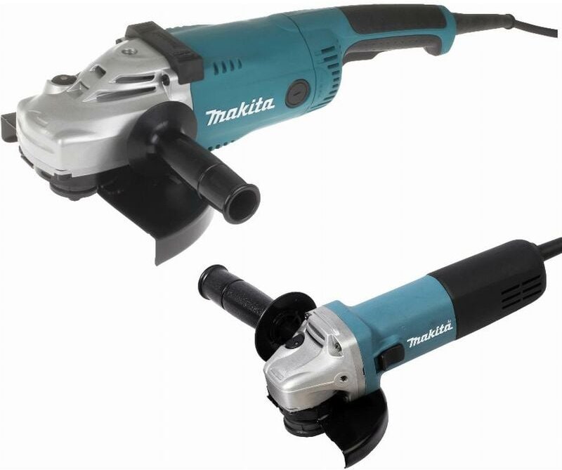 Set aus 2 Schleifmaschinen Ø230 (GA9020) + Ø125 (9558HNRG) Makita DK0053GX2