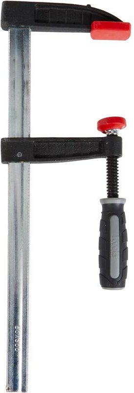 Profi Schraub-Zwinge mit 2-Komponentengriff 80x300, Spann-Weite 300 mm, Spanntiefe 80 mm, Spannbacken aus Temperguss-Sta...