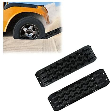 Recovery Board,Sandbleche Anfahrhilfe Sandbleche Offroad,für Geländewagen pkw LKW,Rutschfester mit Tragegriff schwarz, 2...