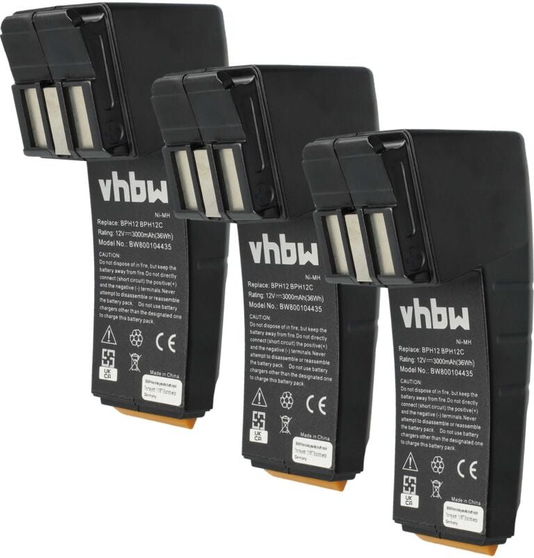 3x Akku Ersatz für Festo / Festool 487512, 488844, 486831, 488438, 487701, 489726, 489073 für Elektrowerkzeug (3000 mAh,...