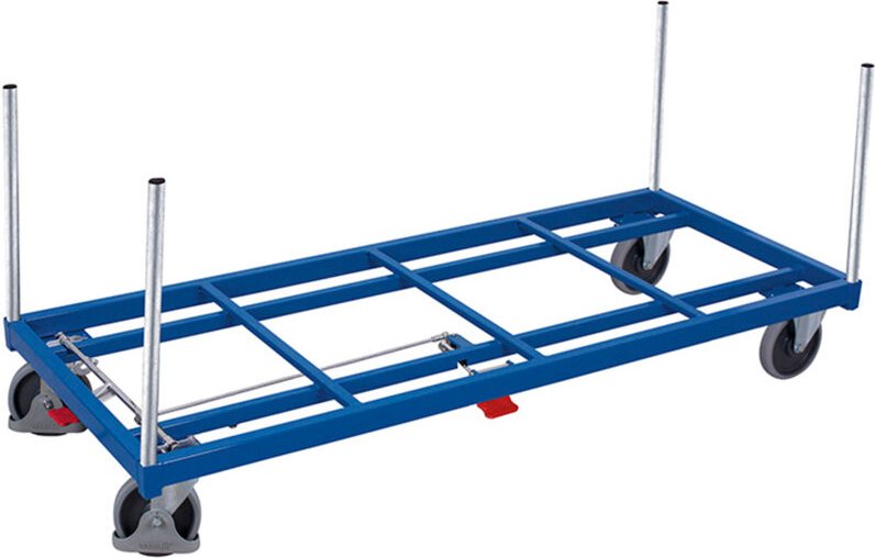 VARIOfit Rungenwagen Elastikbereifung 1200kg Tragkraft 1605x805mm Anthrazitgrau RAL 7016