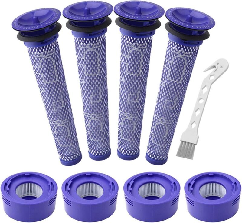 Vorfilter und 4 Ersatz-Nachfilter, kompatibel mit den Staubsaugern Dyson V7, V8 Animal und Absolute