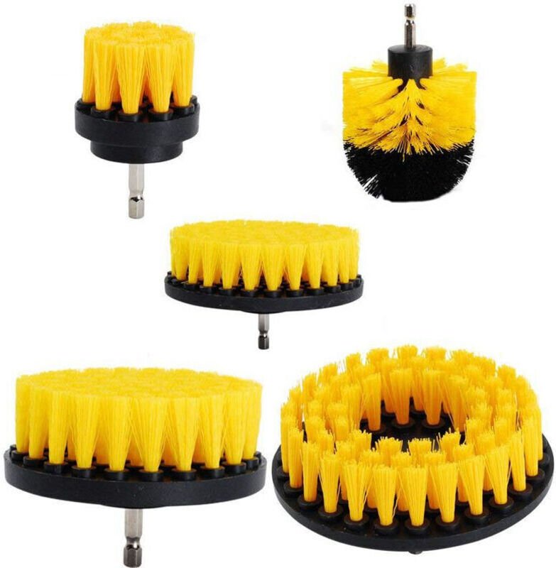 5-teiliges Bohrbürsten-Set, Bohrbürsten-Reinigungsset, Bohrbürste für Badezimmeroberflächen, Böden, Badewannenfliesen un...