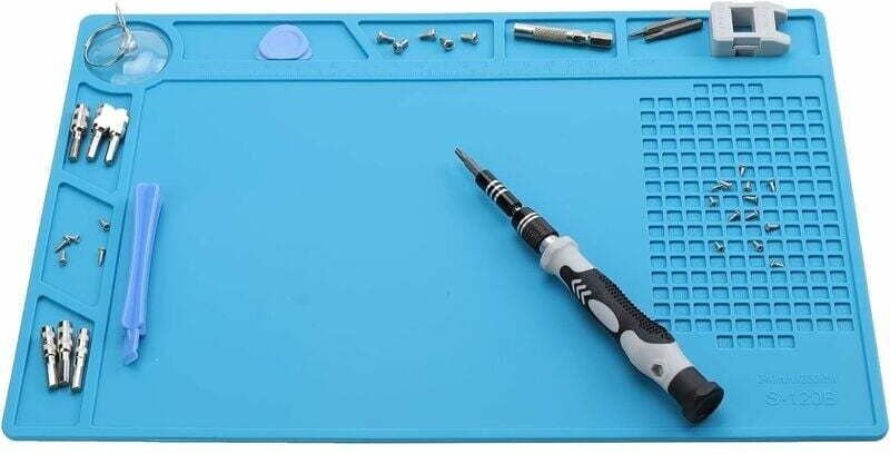 Silikon-Lötmatte, 500 ℃ hitzebeständige, rutschfeste Lötmatte, Reparaturmatte für Lötstation - Lntyq