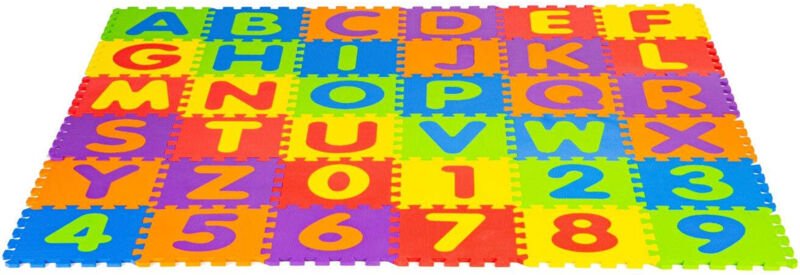 Groe schaumstoff eva matte fur kinder buchstaben zahlen 178 x 178 cm 36 stk