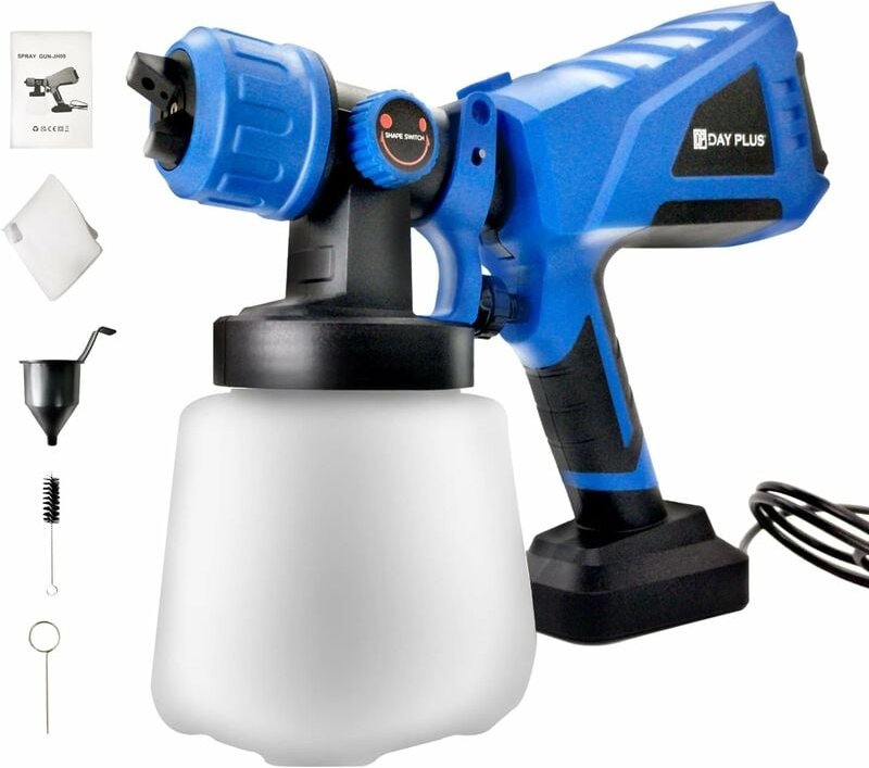 Dayplus - Elektrische Spritzpistole 550 w, fortschrittlicher Hand-Farbsprüher mit 3 Sprühmustern und 1000 ml/min Farbspr...