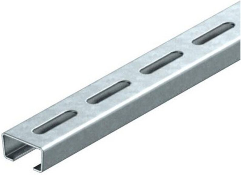 OBO Bettermann Profilschiene gelocht, Schlitzweite 16,5mm 2000x35x18 Stahl tauchfeuerverzinkt, 1119656