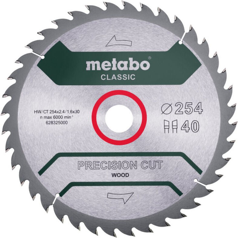Metabo - Sägeblatt 'precision cut wood - classic', 254x2,4/1,6x30, Z40 wz 20° /b (6283260