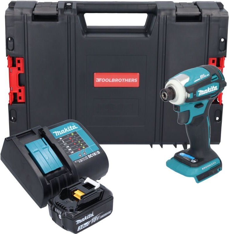 Dtd 172 SF1J-R Akku Schlagschrauber 18 v 180 Nm 1/4' Brushless + 1x Akku 3,0 Ah + Ladegerät + rhino - Makita