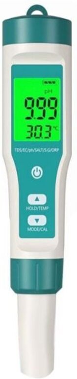 PH-Messgerät, TDS-Messgerät 8-in-1-PH-Tester, EC-Messgerät, hochpräziser Salztester, für Schwimmbad (8-in-1 PH-Messgerät...