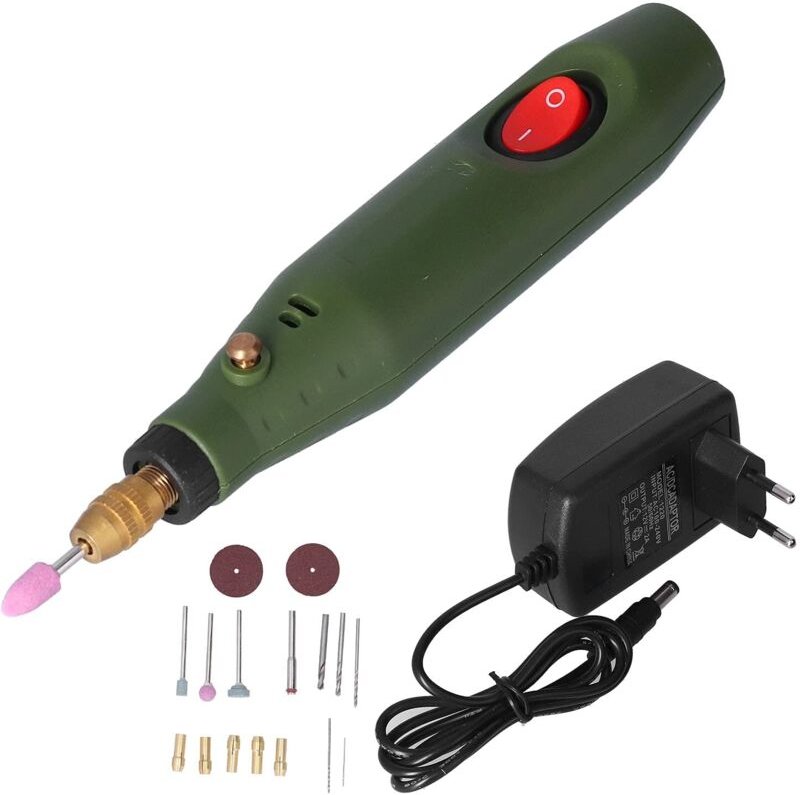 Mini-Elektrobohrmaschinen-Set, 18-teiliges Gravierstift-Set-500-8 12W 14000RPM DIY Kunststoff-Rotationswerkzeug zum Schl...