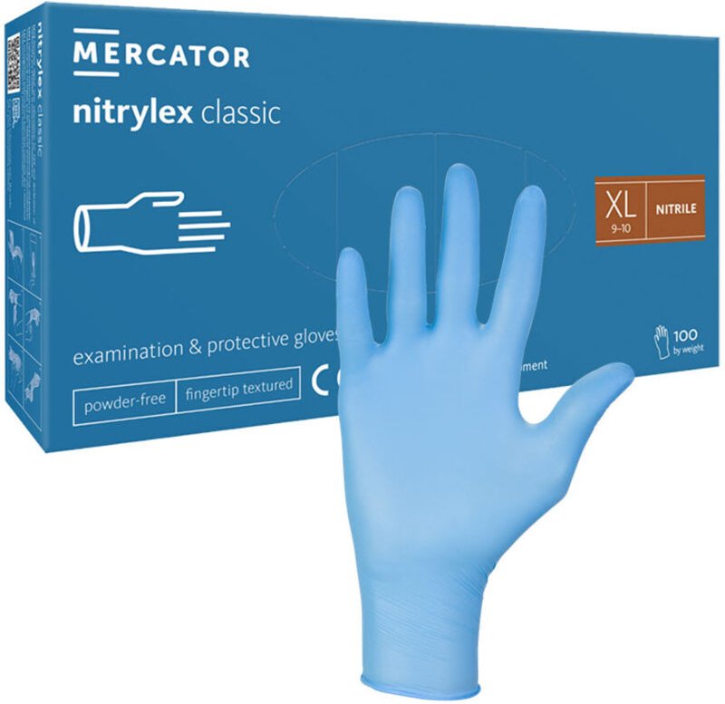 Nitrilhandschuhe XL blau Mercator Nitrylex Classic 100 Stück