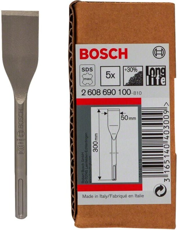 Set mit 5 sds Max-Fliesenmeißeln Bosch 2 608 690 100)