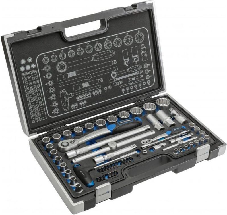 Högert 60-tlg. Werkzeugkoffer aus CrV Stahl