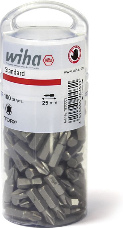 Bit Set Standard 25 mm torx® (T20) 100-tlg. 1/4' in Großpackung (40463) - Wiha