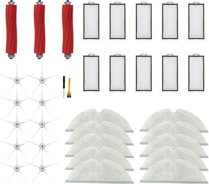 Hauptbürste, Seitenfilter, Wischtuch für T8-Roboter
