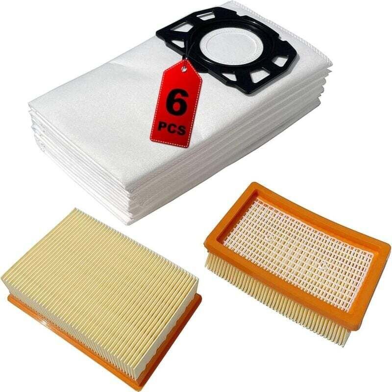 Filter und 6 Beutel für Karcher WD4 WD5 P 2.863-006.0 KFI 487 KFI 4410 WD5P WD6 Premium WD6 P MV4 MV5 MV6 2.863-005.0 St...