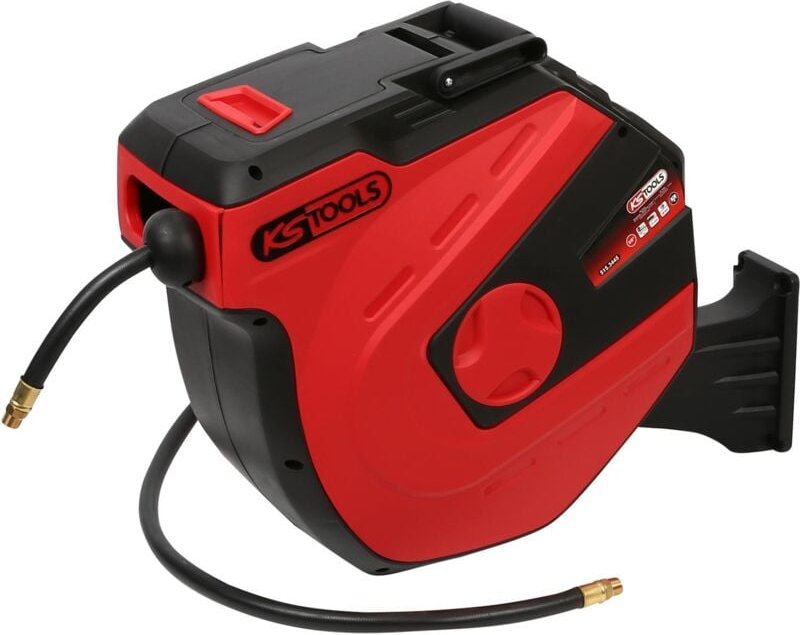 Luft- und Wasserschlauchaufroller 1/2 15 m ks tools mit Schlauch Ø13 mm Anschluss 3/8 - 515.3445
