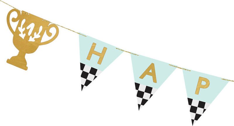 Happy Birthday Cups Banner, 2,5 m, Mix