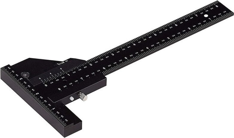 Multifunktionales Holzbearbeitungslineal, T-Lineal aus Aluminiumlegierung, Messschieber, 280 mm Markierungslineal aus Al...