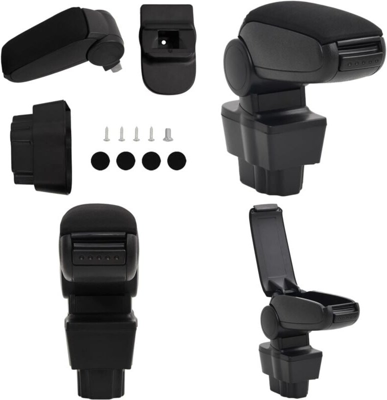 Auto-Armlehne Schwarz 12x37x(31-48) cm ABS - Auto Armlehne - Auto Armlehnen - Home & Living