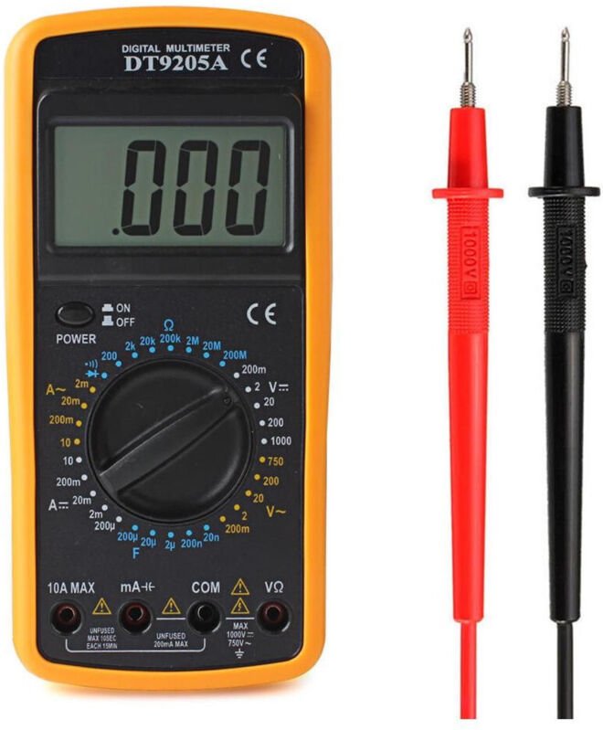 Trade Shop Traesio - Trade Shop - multimeter multimetro digitale pro tester mit DT9205A cavi -