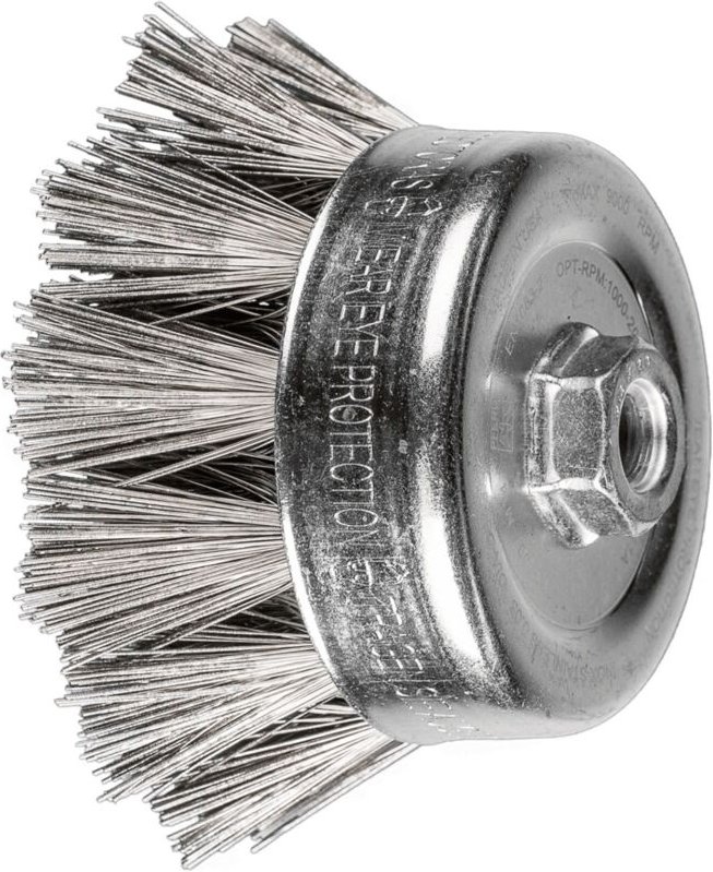 PFERD TOOLS Topfbürste gezopft TBG Ø 100mm M14 Edelstahl-Diamant-Draht-Ø 0,50mm Korn 270