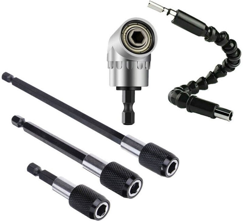 Shining House - Stück 105 rechtwinkliger Bohrerverlängerungs-Magnetaufsatz + 1 Stück flexible Winkelverlängerungs-Bits (...