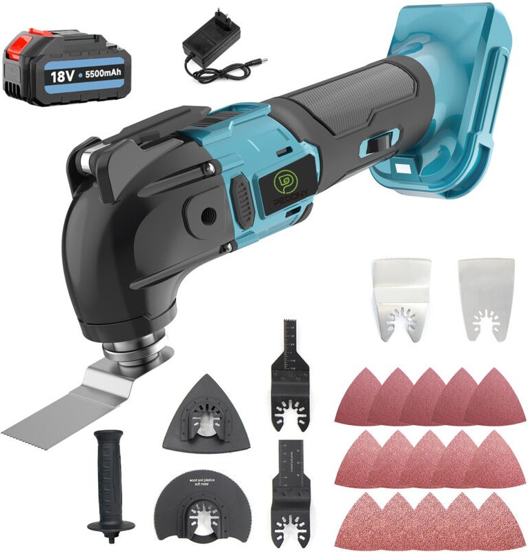 Multifunktionswerkzeug, Akku-Schaukel, Multi-Werkzeug-Schaukel, 6-Gang, 22-Klingen zum Demontieren, Schaben, Schneiden, ...