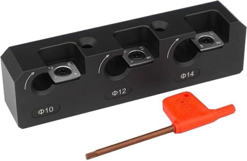 Set mit 3 Wolframkarbidklingen – 3 Löcher – für Holzdübel