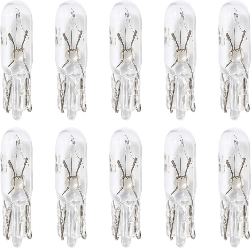 10 Stück 12V T5 W2W LED-Glühlampen, weißes Licht für Armaturenbrett, Innenraumanzeige, Ersatz für Glühlampenbeleuchtung ...