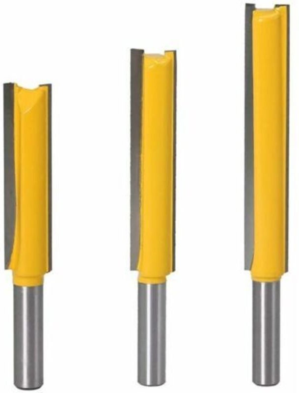 8 mm Durchmesser, 3-teiliger gerader Fräser, extra lange Hartmetallspitze, gerader Fräserkopf, Fräser für die Holzbearbe...