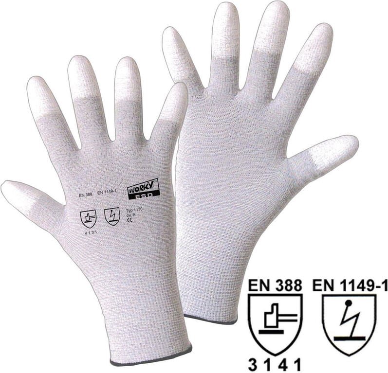 Leipold Doehle esd tip 1170-10 Nylon Arbeitshandschuh Größe (Handschuhe): 10, xl en 388, en 511 ca