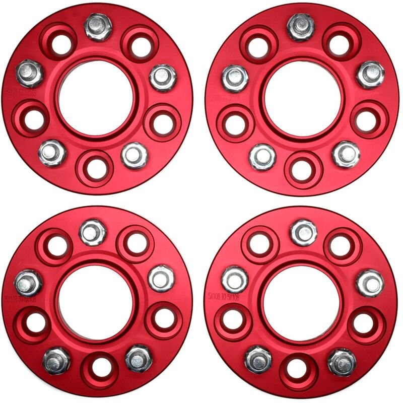 20-mm-Spurverbreiterungen, passend für Ford Focus MK2, MK3. rs, st. T4 Nabenzentriert. Rot.