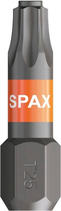 Spax - Bit-Einsatz T-Star 1/4'sechskant T25/25 mm Zapfenführung, Inhalt 5 Stück
