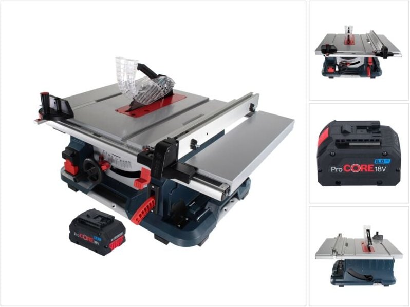 Bosch GTS 18V-216 Professional Akku Tischkreissäge 18 V 216 mm Biturbo Brushless + 1x ProCORE Akku 8,0 Ah - ohne Ladeger...
