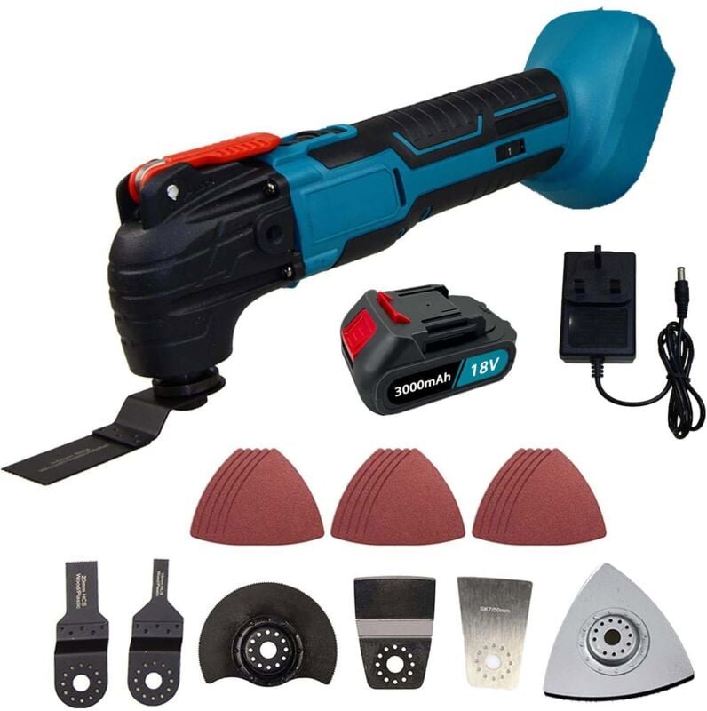Akku-oszillierendes Multi-Werkzeug, 18V bürstenlose Multifunktionswerkzeuge 6 verschiedene Geschwindigkeit, 22 Zubehör S...